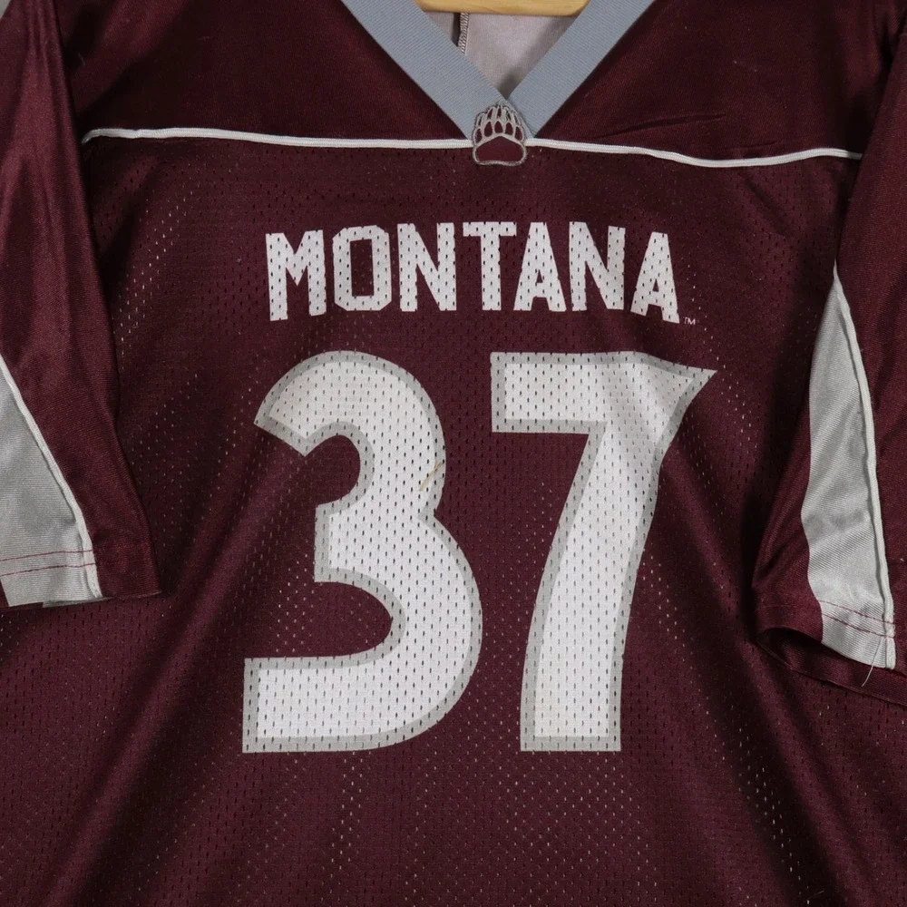 y2k OT Teamwear Montana Grizzlies Jersey Boxy Maroon Mens Large
